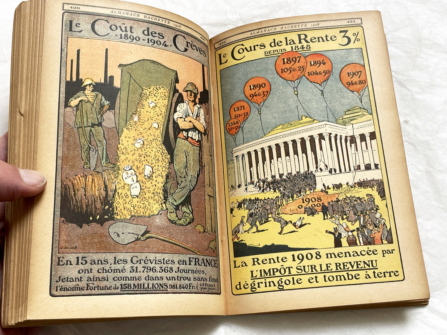 1900s – 530 Pages Almanach Hachette – Vintage Hachette Almanach – Early 1900s French Illustrated Yearbook