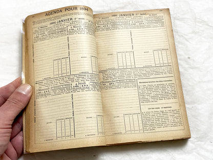 1894 – 400 Pages - Almanach Hachette 1894 – First Edition – Vintage French illustrated almanac – Practical life & advertising encyclopedia