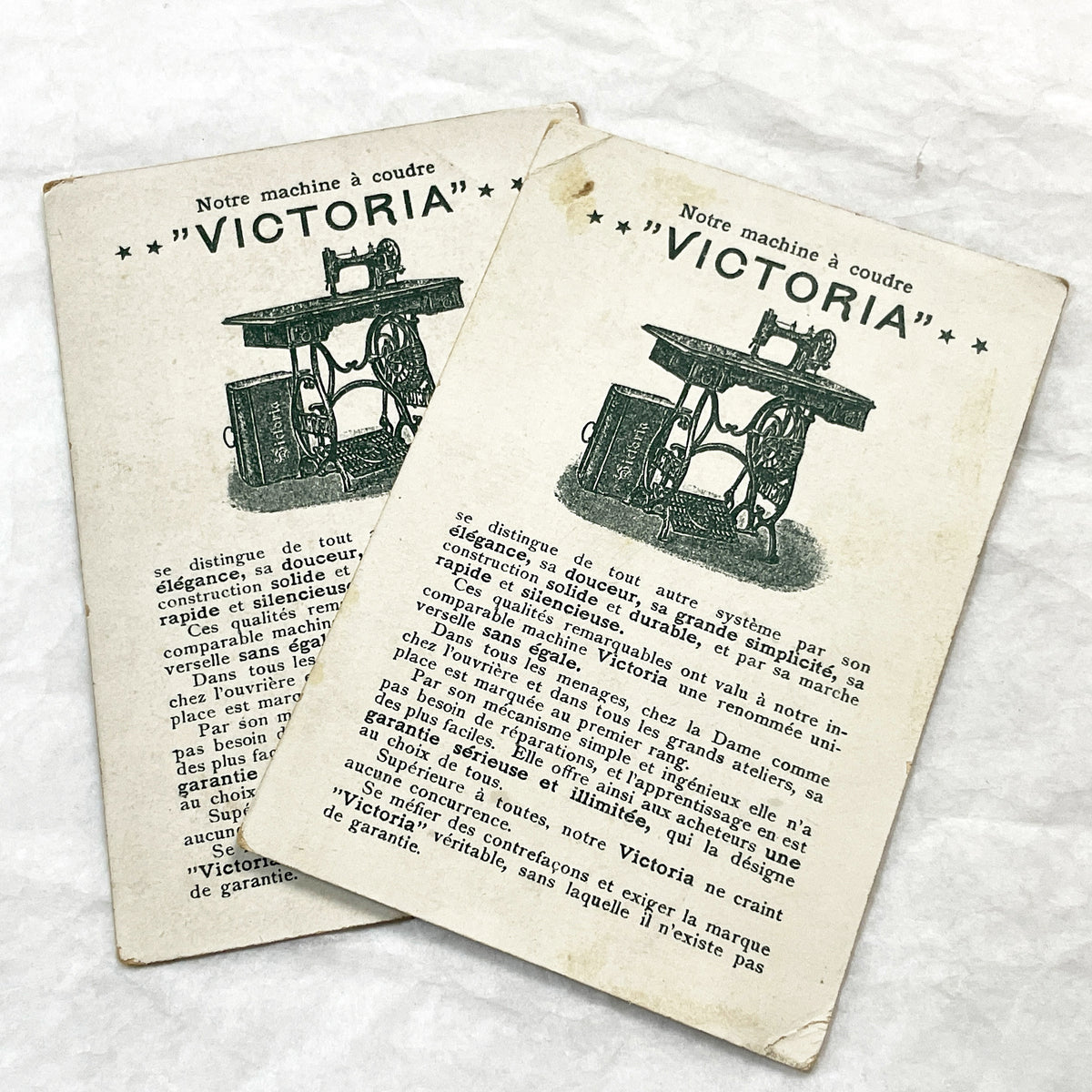1900s - 2 Victoria Sewing Machine Advertising Chromos - German Magdeburg - Russian Moscow Views - Historic European Landmark Collectibles