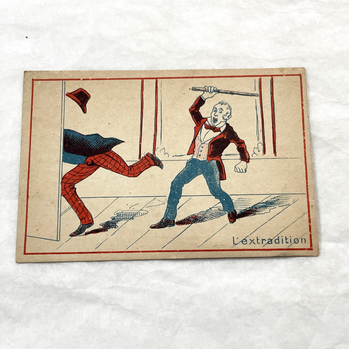 1910s - 2 French Advertising Chromo Cards - Humorous Illustrated Set - Vintage European Trade Collectibles -  Ephemera - Antique Art