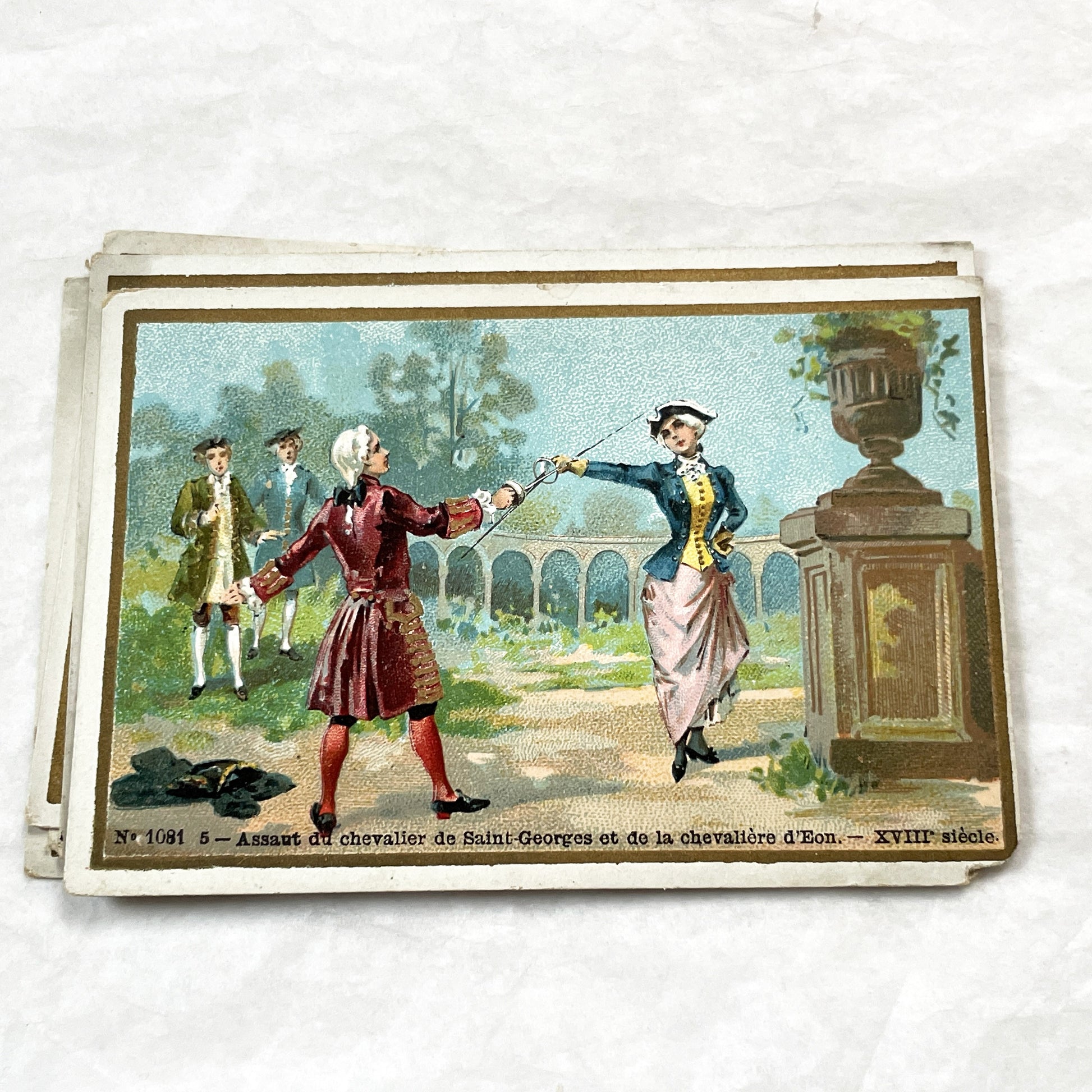 1900s - 5 Antique French Advertising Chromos - Historical & Folkloric Scenes - La Belle Jardinière Trade Cards - Collectible Ephemera
