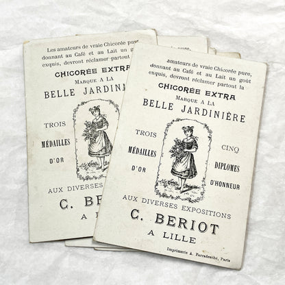 1900s - 5 Antique French Advertising Chromos - Historical & Folkloric Scenes - La Belle Jardinière Trade Cards - Collectible Ephemera