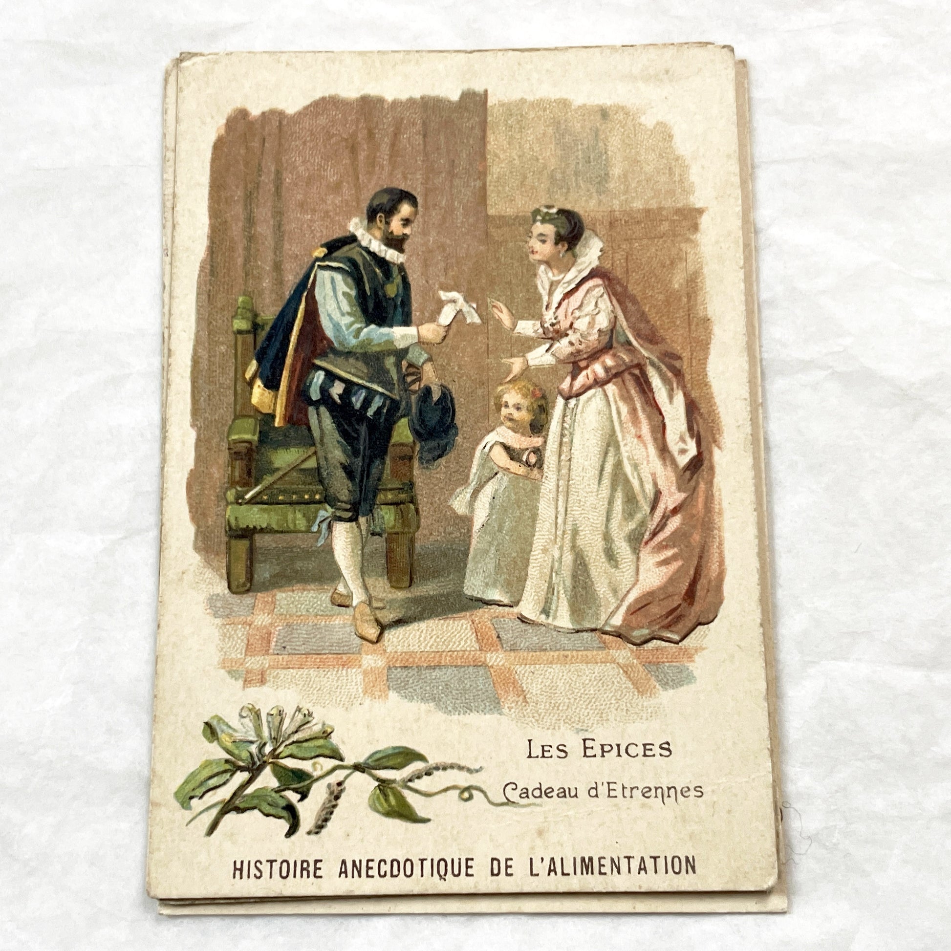 Late 19th - 3 Antique French Educational Chromo Cards - Anecdotal Food History Series - Cultural Vintage Ephemera Collectible Set