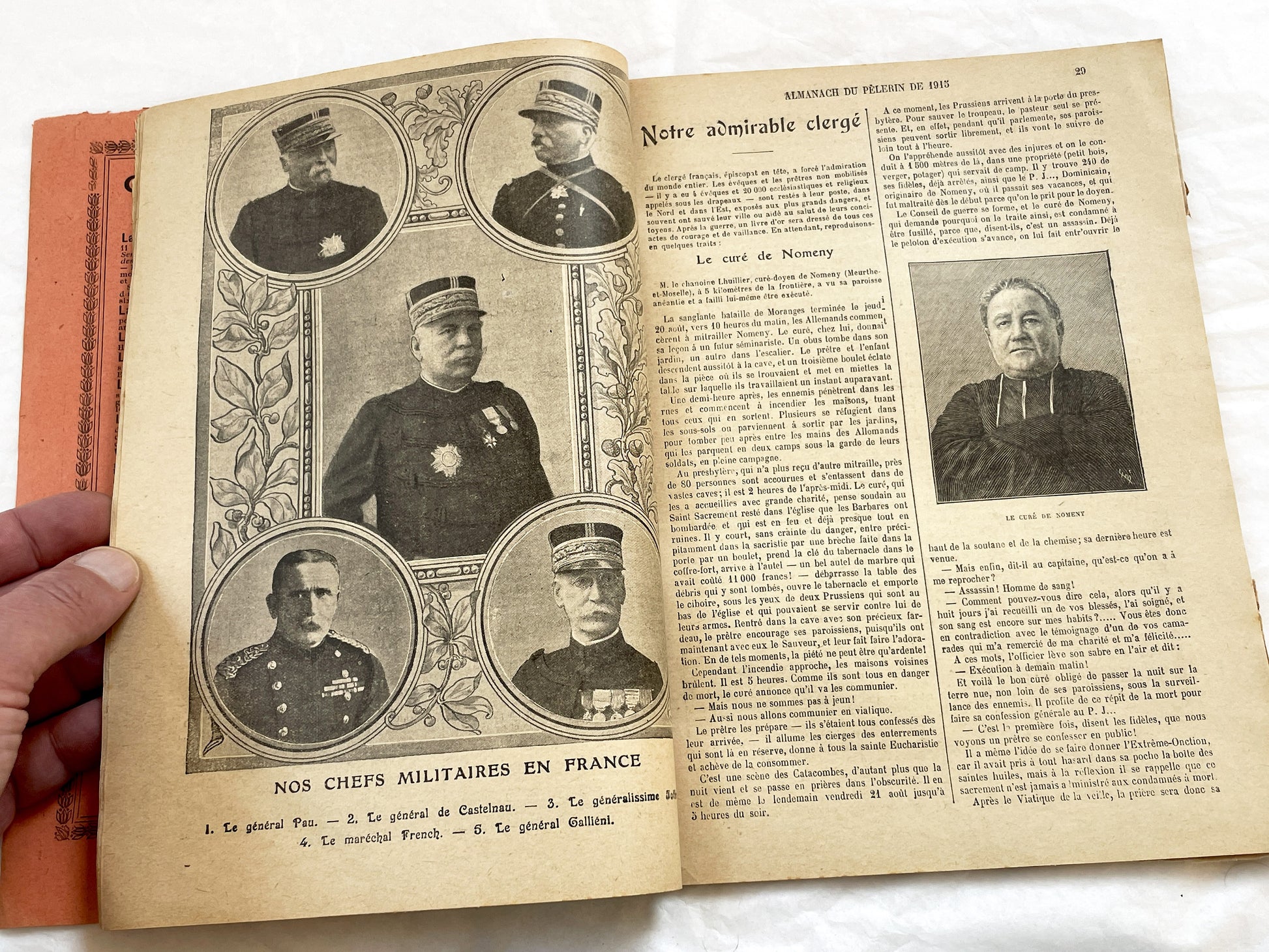 1910s - 1915 French Catholic Almanac - World War I Era Illustrated Book - Vintage Religious History Document - Antique WWI Collectible