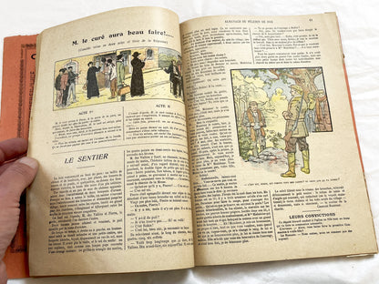 1910s - 1915 French Catholic Almanac - World War I Era Illustrated Book - Vintage Religious History Document - Antique WWI Collectible