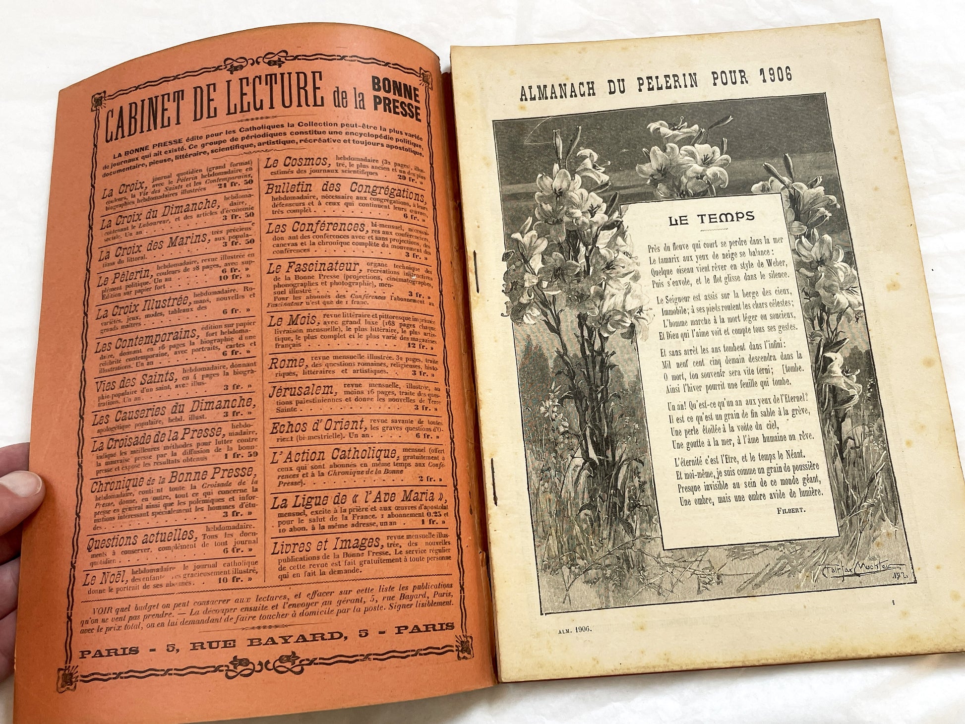 1900s - Antique French Almanach du Pelerin - 1906 Illustrated Catholic Magazine - Historical Almanac Periodical - French Ephemera