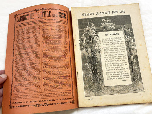 1900s - Antique French Almanach du Pelerin - 1906 Illustrated Catholic Magazine - Historical Almanac Periodical - French Ephemera