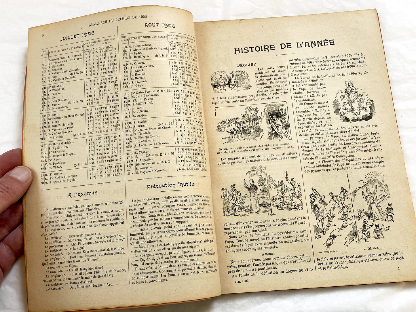 1900s - Antique French Almanach du Pelerin - 1906 Illustrated Catholic Magazine - Historical Almanac Periodical - French Ephemera