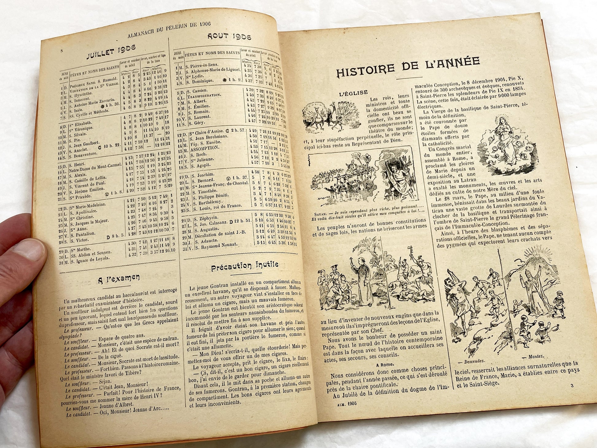 1900s - Antique French Almanach du Pelerin - 1906 Illustrated Catholic Magazine - Historical Almanac Periodical - French Ephemera