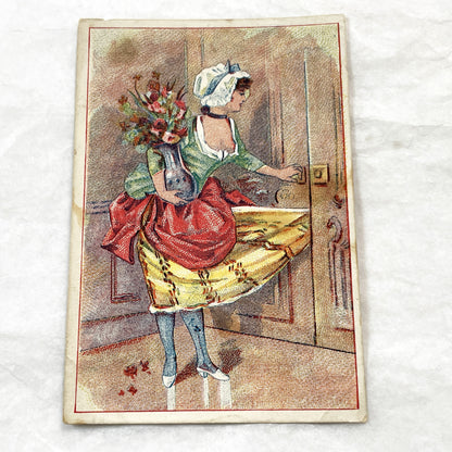 Late 19th - 2 French Chicory Trade Cards - Williot Fils Poix-du-Nord Advertising - Victorian Era Chromolithography Art Prints - Ephemera