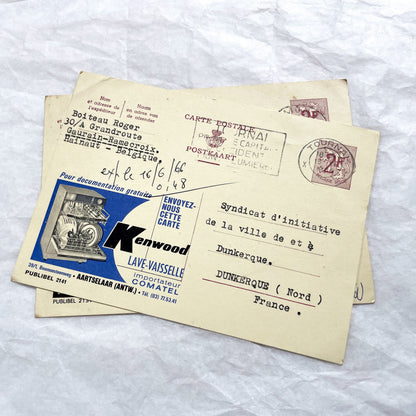 1960s - 9 Vintage Belgian Advertising Postcards - Mixed Ads Ephemera - French Destination Collectible Briefkaarten - Old Docs