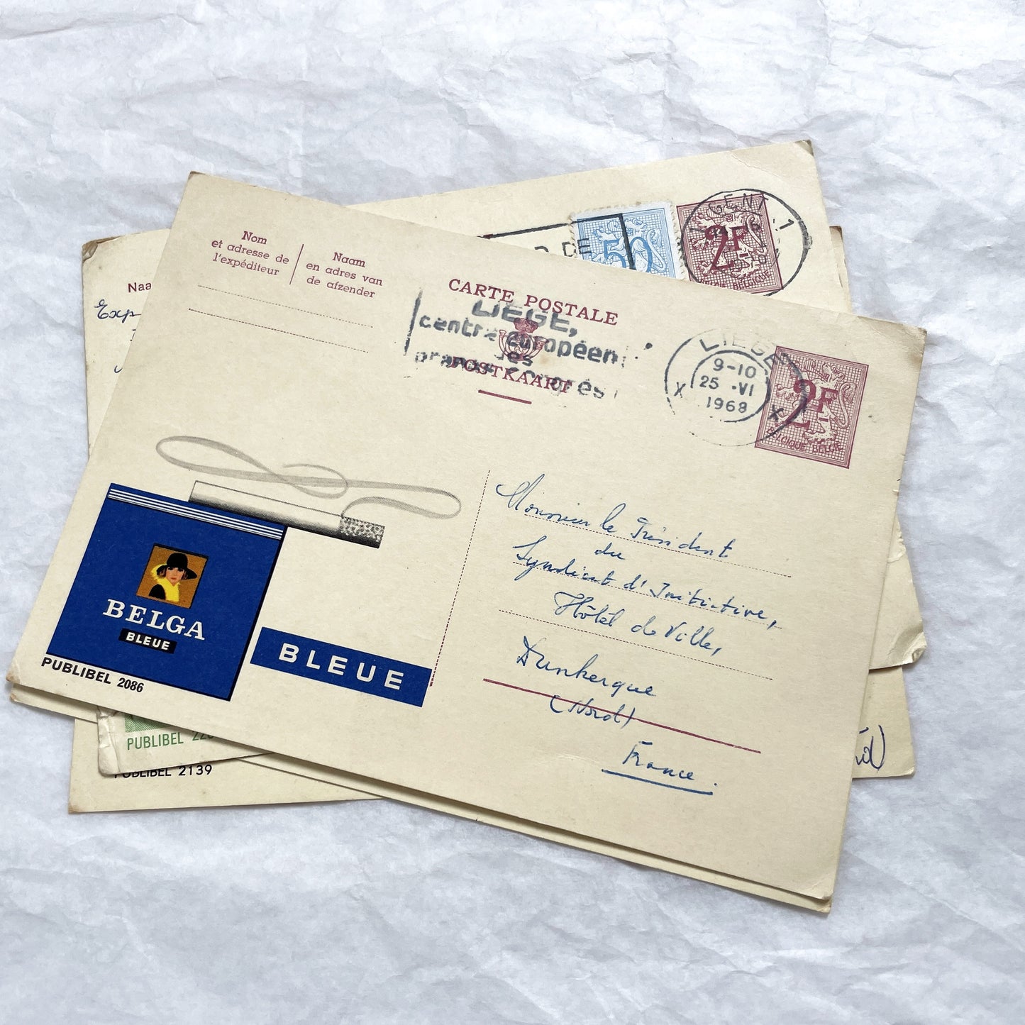 1960s - 9 Vintage Belgian Advertising Postcards - Mixed Ads Ephemera - French Destination Collectible Briefkaarten - Old Docs