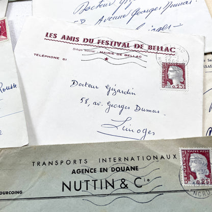 1950s - Lot of 20 Vintage French Business Envelopes – 1950s/1960s Ephemera for Junk Journals, Collage & Paper Crafts