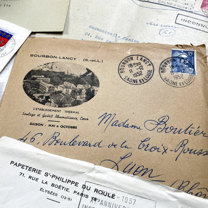 1950s - Lot of 20 Vintage French Business Envelopes – 1950s/1960s Ephemera for Junk Journals, Collage & Paper Crafts