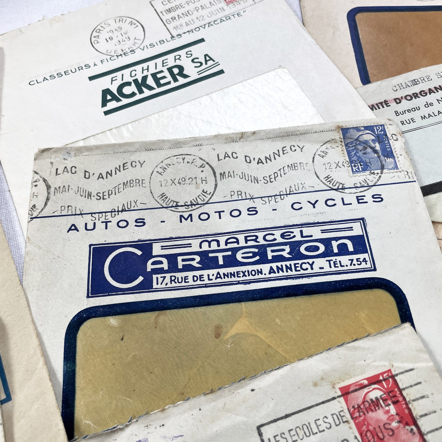 1940s - Lot of 20 Vintage French Business Envelopes – 1940s Ephemera for Junk Journals, Collage & Paper Crafts