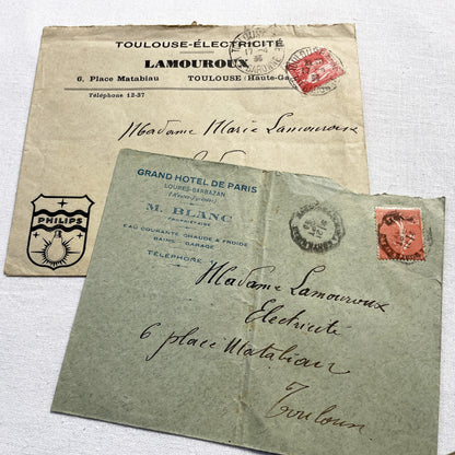 1920s - Lot of 20 Vintage French Business Envelopes – 1910s/1920s/1930s Ephemera for Junk Journals, Collage & Paper Crafts