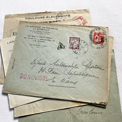 1920s - Lot of 20 Vintage French Business Envelopes – 1910s/1920s/1930s Ephemera for Junk Journals, Collage & Paper Crafts