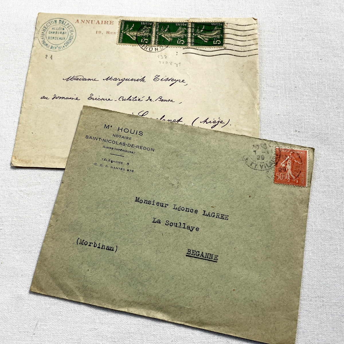 1920s - Lot of 20 Vintage French Business Envelopes – 1910s/1920s/1930s Ephemera for Junk Journals, Collage & Paper Crafts
