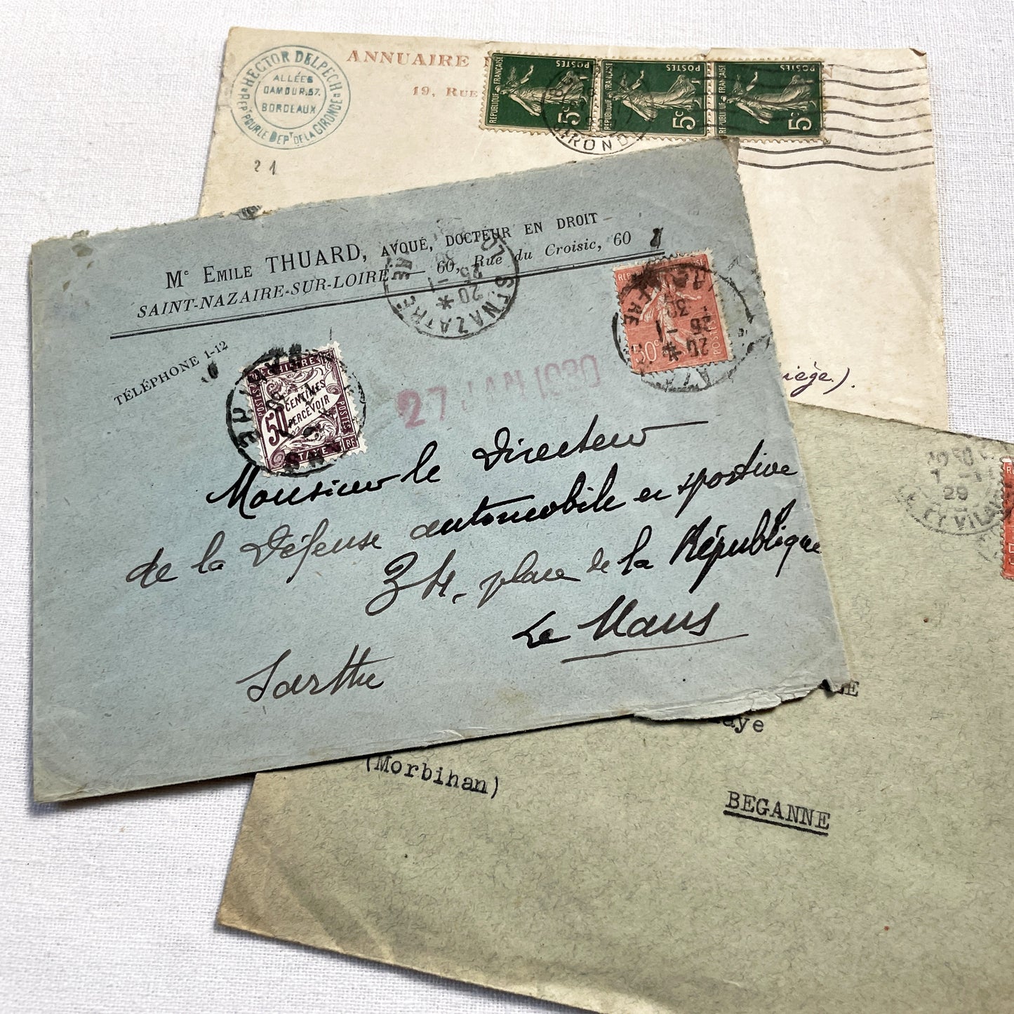 1920s - Lot of 20 Vintage French Business Envelopes – 1910s/1920s/1930s Ephemera for Junk Journals, Collage & Paper Crafts