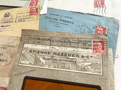 1950s - Lot of 20 Vintage French Business Envelopes – 1950s/1960s Ephemera for Junk Journals, Collage & Paper Crafts