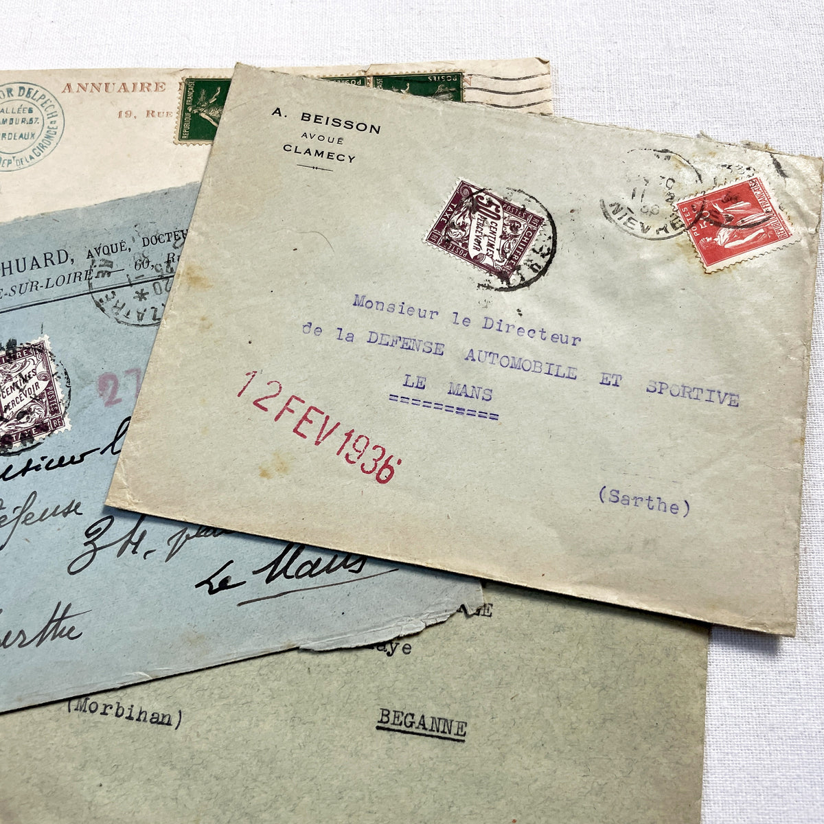 1920s - Lot of 20 Vintage French Business Envelopes – 1910s/1920s/1930s Ephemera for Junk Journals, Collage & Paper Crafts
