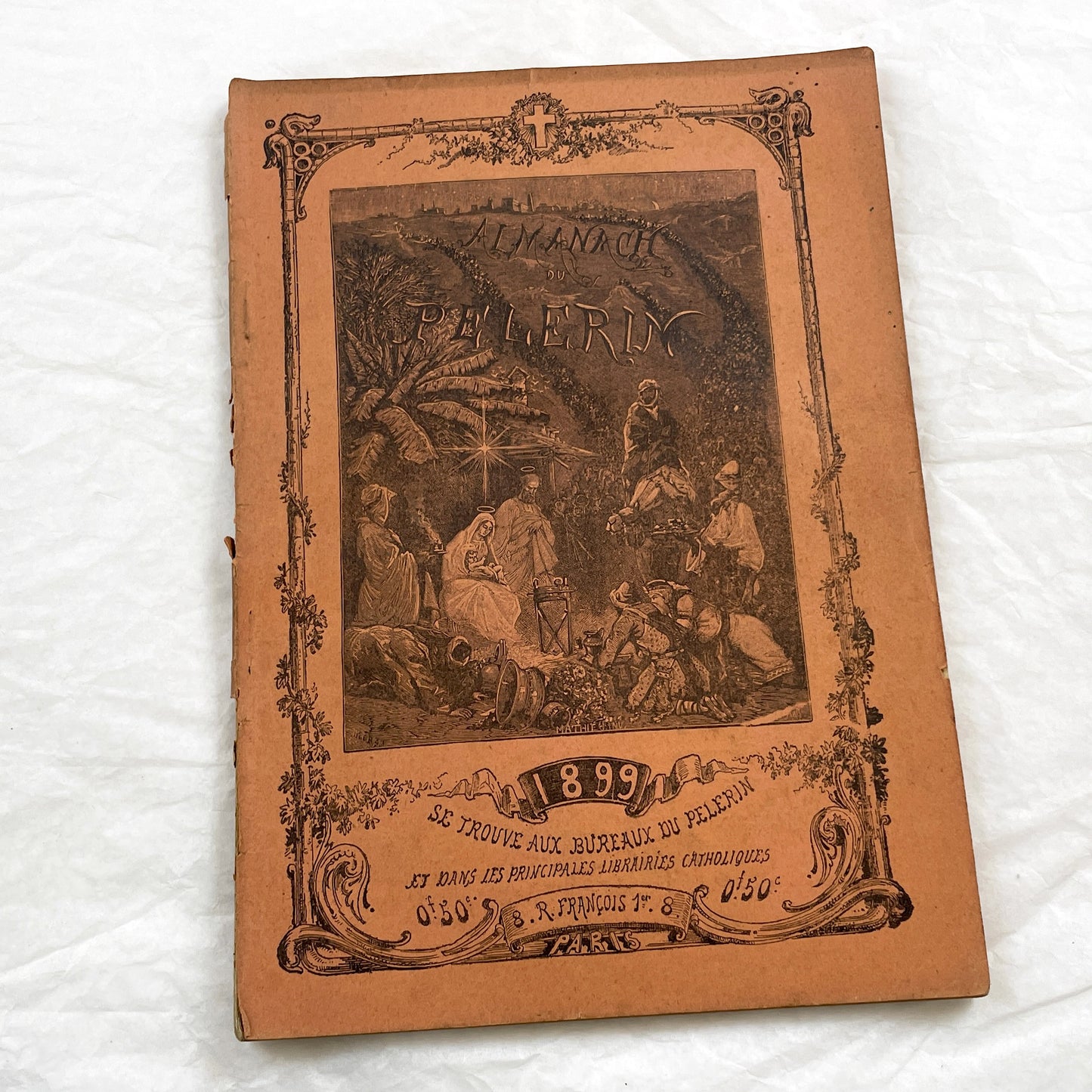 Late 19th - French Illustrated Catholic Almanac 1899 - Vintage Religious Historical Periodical - Art Nouveau Style Illustrations