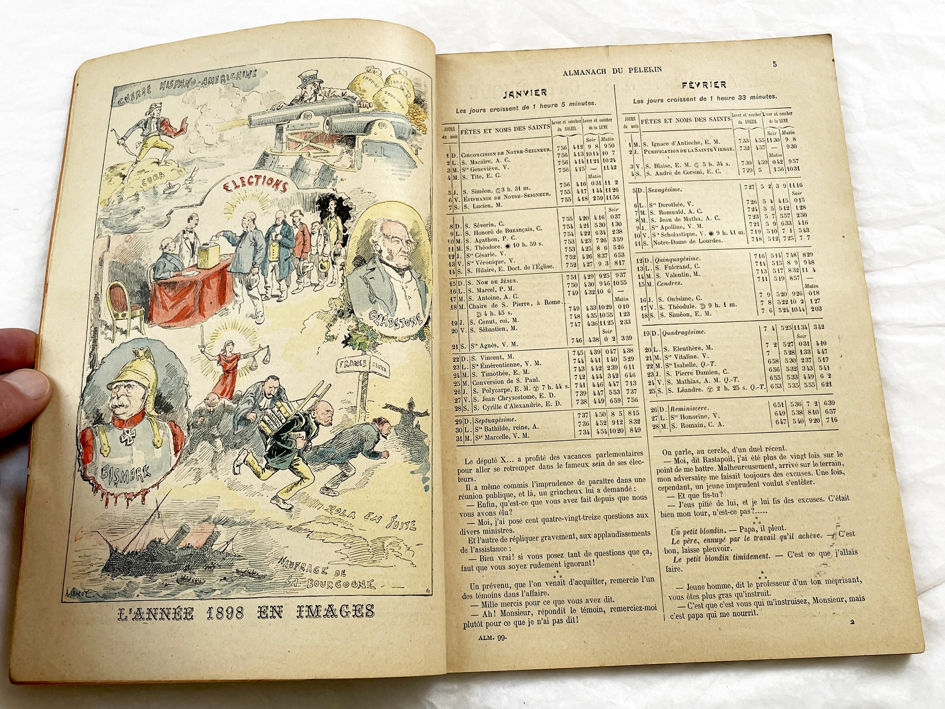 Late 19th - French Illustrated Catholic Almanac 1899 - Vintage Religious Historical Periodical - Art Nouveau Style Illustrations