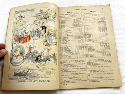 Late 19th - French Illustrated Catholic Almanac 1899 - Vintage Religious Historical Periodical - Art Nouveau Style Illustrations