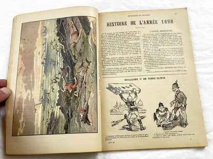 Late 19th - French Illustrated Catholic Almanac 1899 - Vintage Religious Historical Periodical - Art Nouveau Style Illustrations