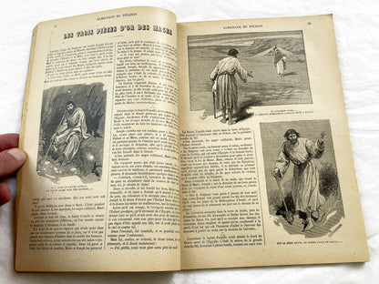 Late 19th - French Illustrated Catholic Almanac 1899 - Vintage Religious Historical Periodical - Art Nouveau Style Illustrations