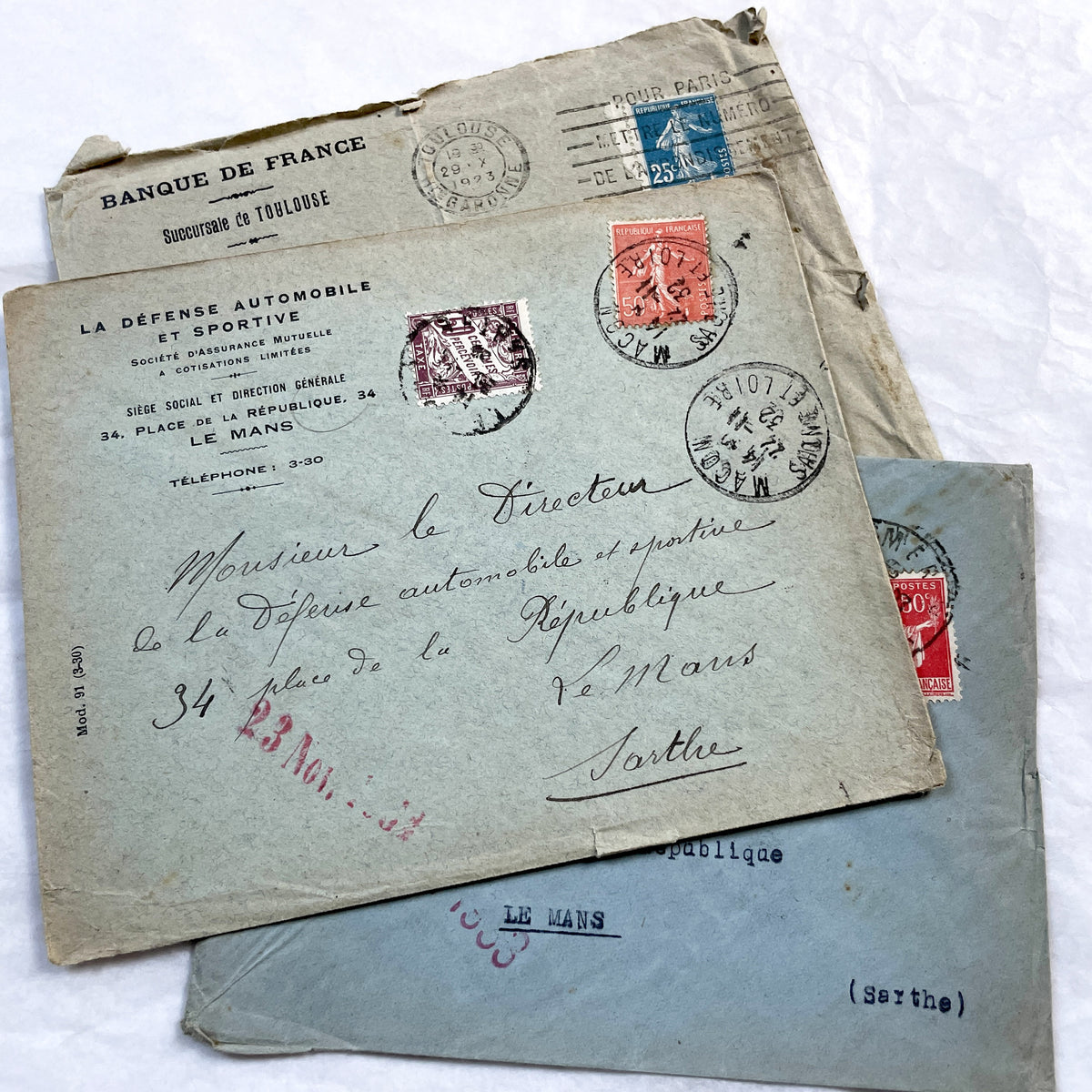 1920s - Lot of 20 Vintage French Business Envelopes – 1910s/1920s/1930s Ephemera for Junk Journals, Collage & Paper Crafts