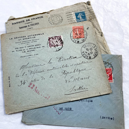 1920s - Lot of 20 Vintage French Business Envelopes – 1910s/1920s/1930s Ephemera for Junk Journals, Collage & Paper Crafts