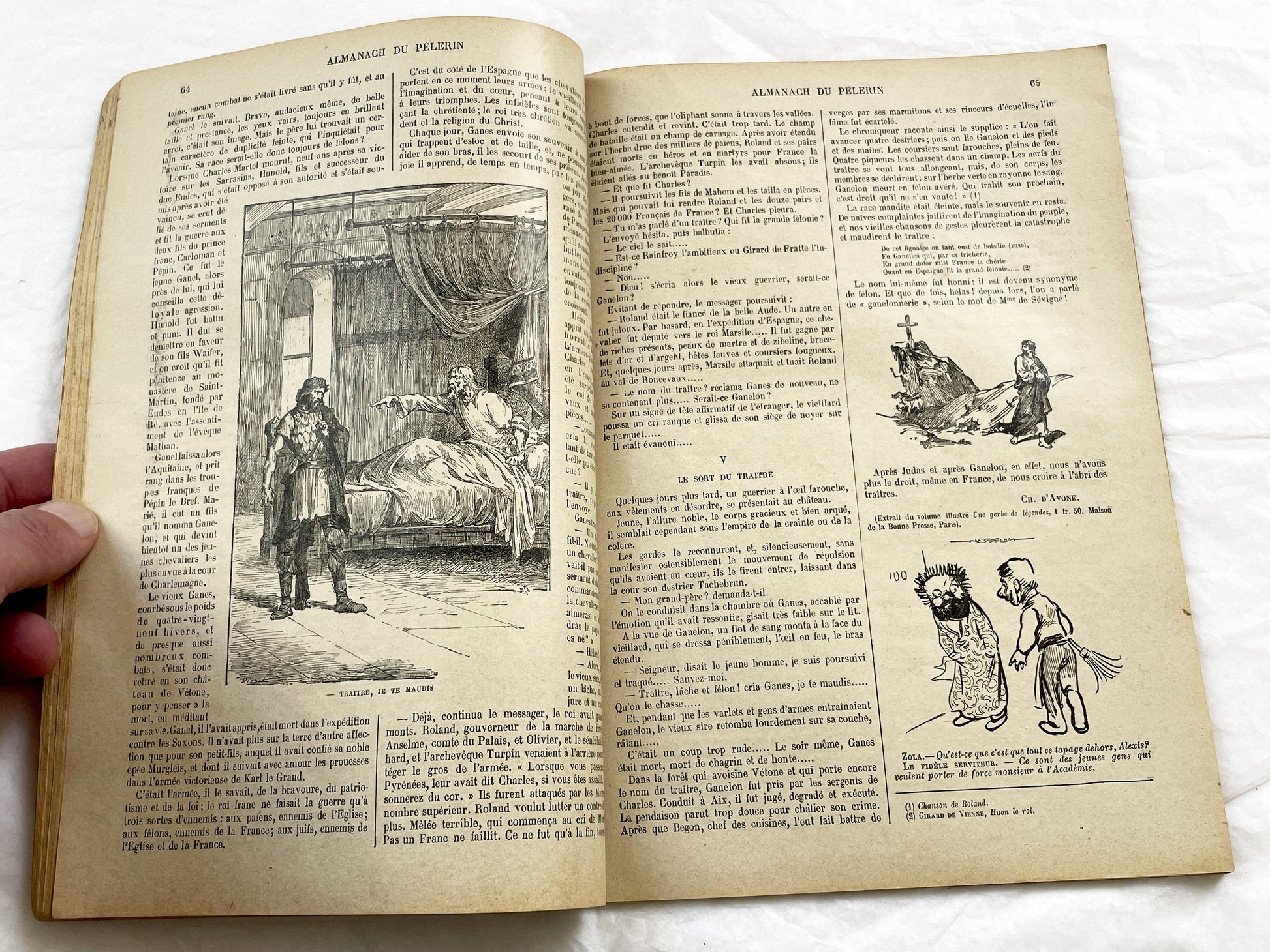 Late 19th - French Illustrated Catholic Almanac 1899 - Vintage Religious Historical Periodical - Art Nouveau Style Illustrations