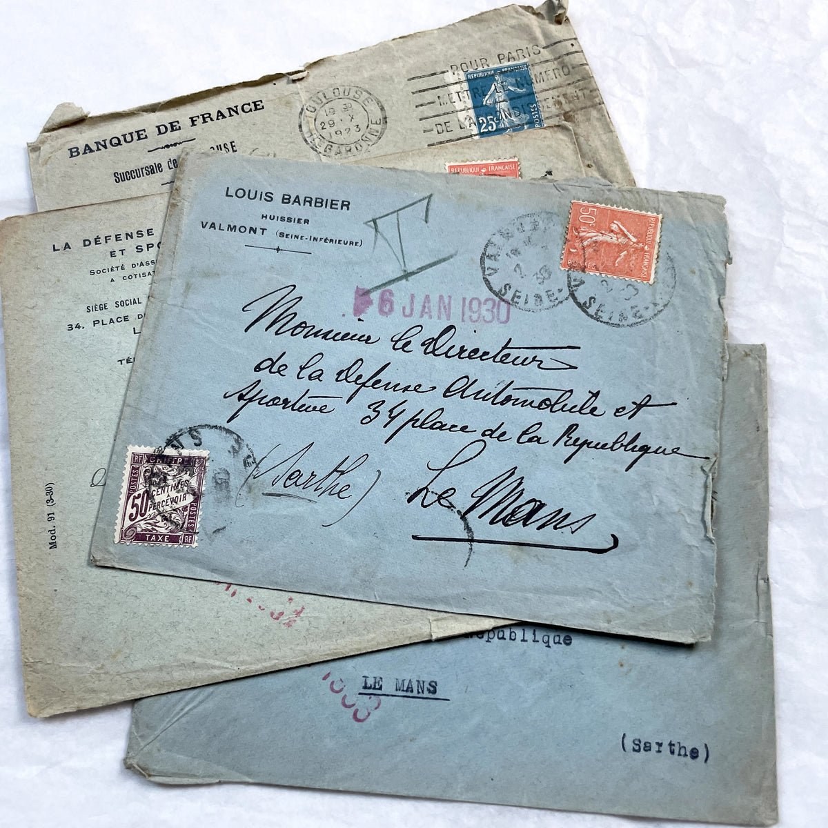 1920s - Lot of 20 Vintage French Business Envelopes – 1910s/1920s/1930s Ephemera for Junk Journals, Collage & Paper Crafts