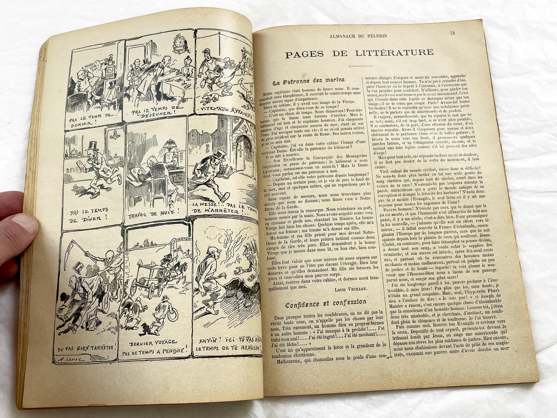Late 19th - French Illustrated Catholic Almanac 1899 - Vintage Religious Historical Periodical - Art Nouveau Style Illustrations