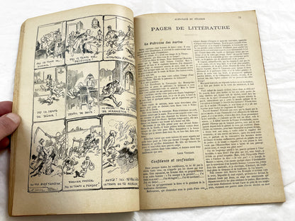 Late 19th - French Illustrated Catholic Almanac 1899 - Vintage Religious Historical Periodical - Art Nouveau Style Illustrations
