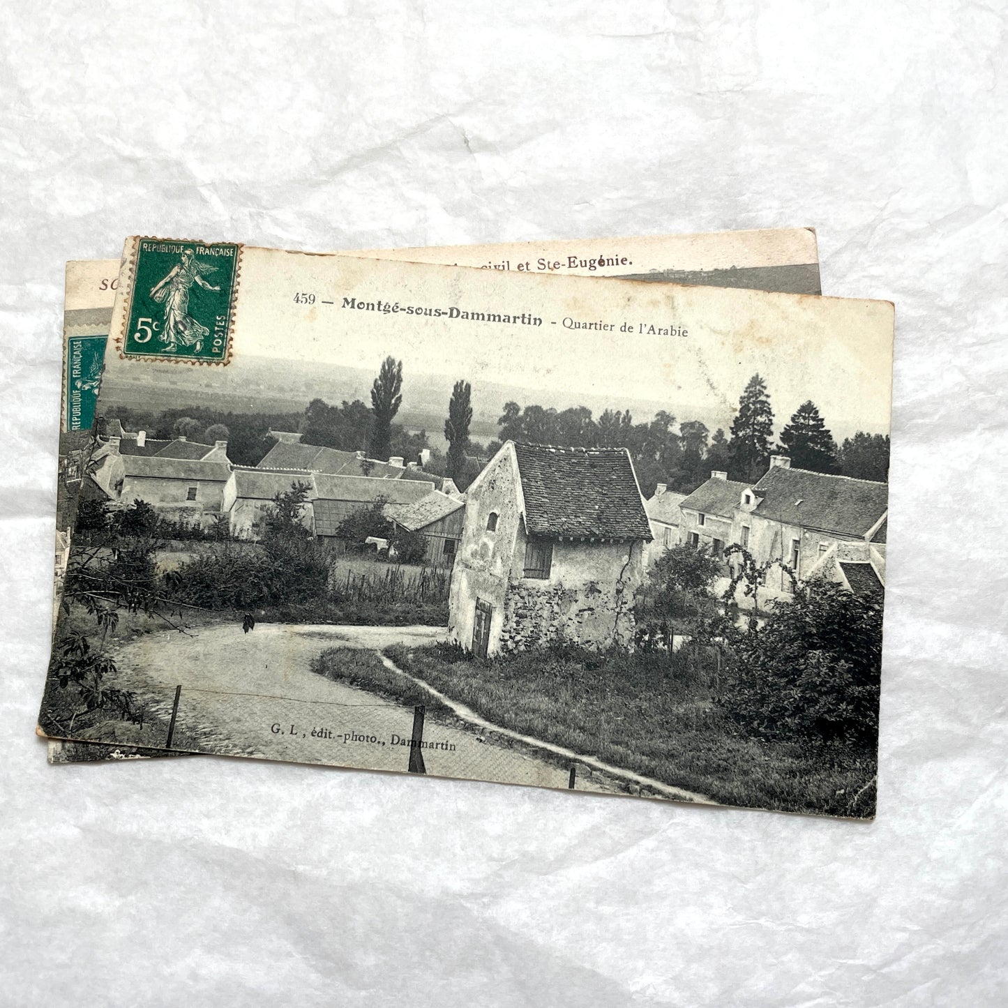 1910s French Postcard Lot - 8 vintage black and white postcards featuring diverse village scenes and landscapes.