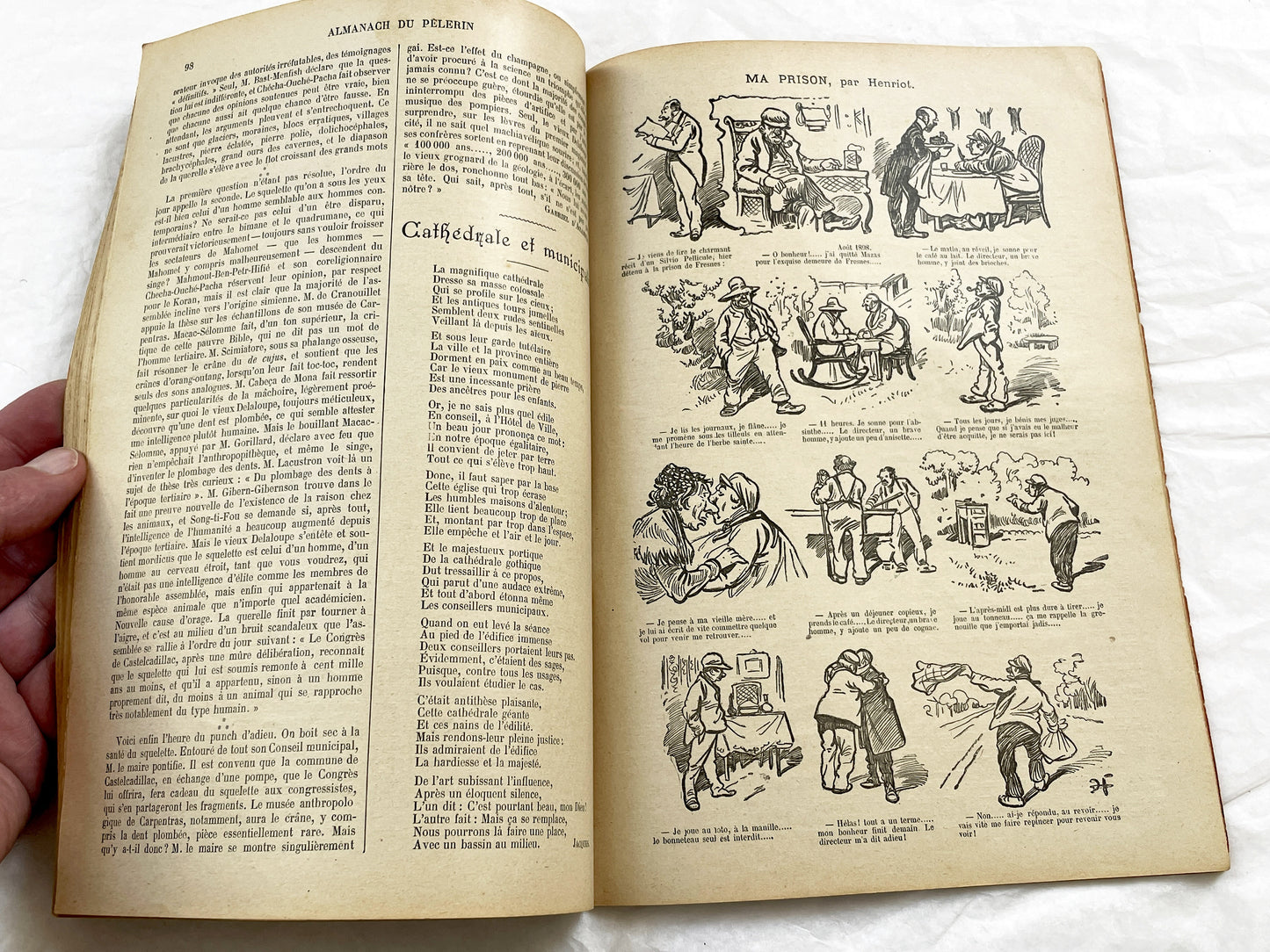 Late 19th - French Illustrated Catholic Almanac 1899 - Vintage Religious Historical Periodical - Art Nouveau Style Illustrations