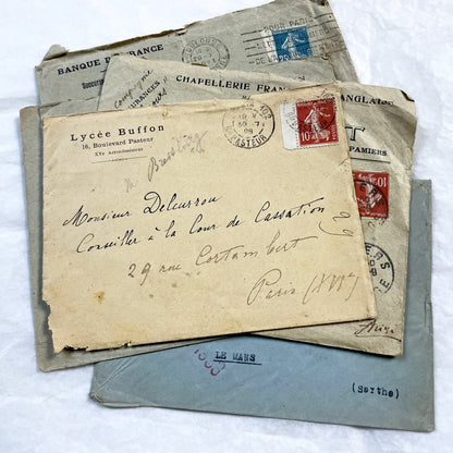 1920s - Lot of 20 Vintage French Business Envelopes – 1910s/1920s/1930s Ephemera for Junk Journals, Collage & Paper Crafts