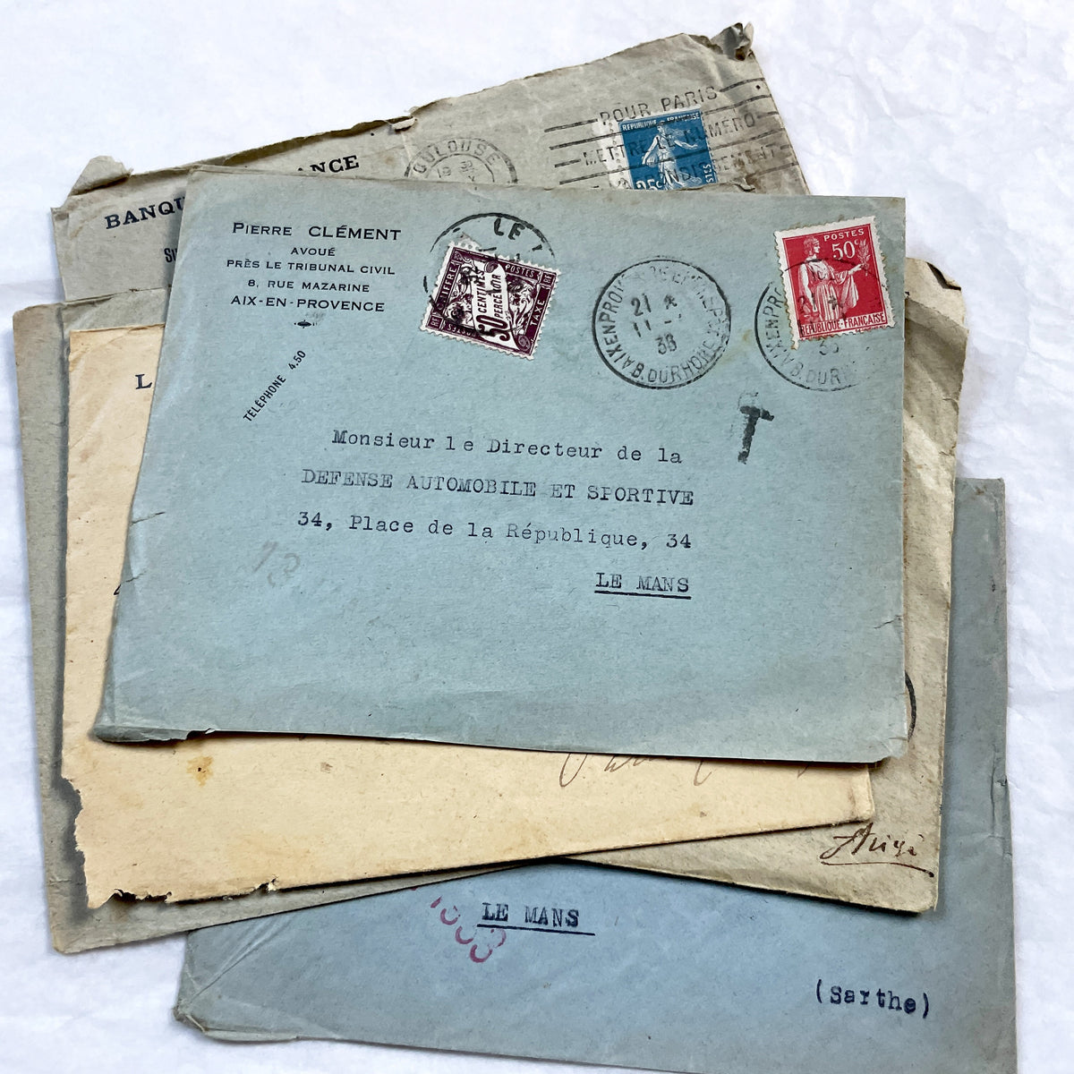 1920s - Lot of 20 Vintage French Business Envelopes – 1910s/1920s/1930s Ephemera for Junk Journals, Collage & Paper Crafts