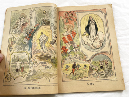 Late 19th - 1898 Almanach Du Pèlerin - Antique French Catholic Pilgrim's Almanac - Illustrated Religious Historical Annual Book