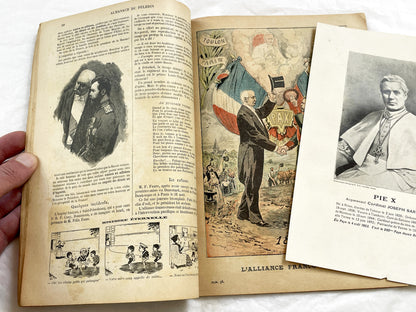 Late 19th - 1898 Almanach Du Pèlerin - Antique French Catholic Pilgrim's Almanac - Illustrated Religious Historical Annual Book