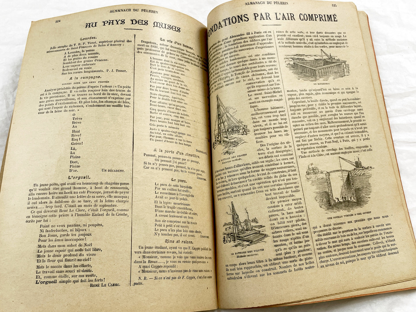 Late 19th - 1898 Almanach Du Pèlerin - Antique French Catholic Pilgrim's Almanac - Illustrated Religious Historical Annual Book