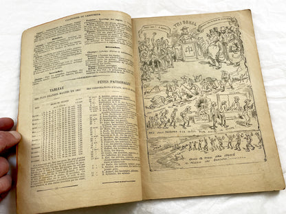 Late 19th - 1893 French Almanach du Pelerin - Antique Illustrated Catholic Almanac Book - Religious Calendar - Historical Publication