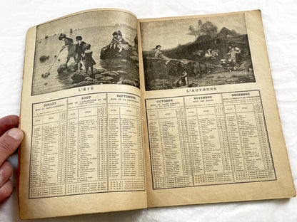 Late 19th - 1893 French Almanach du Pelerin - Antique Illustrated Catholic Almanac Book - Religious Calendar - Historical Publication