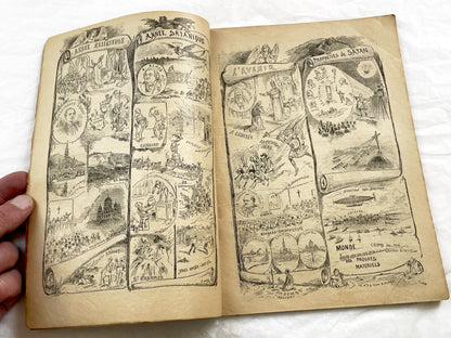 Late 19th - 1893 French Almanach du Pelerin - Antique Illustrated Catholic Almanac Book - Religious Calendar - Historical Publication