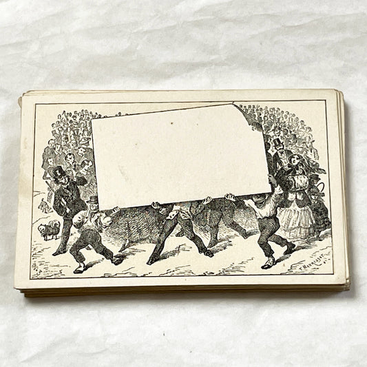 Late 19th - Vintage Fancy Card - Humorous Advertising Blank Card - Customizable Printer - Store Message - Ephemera Collectible