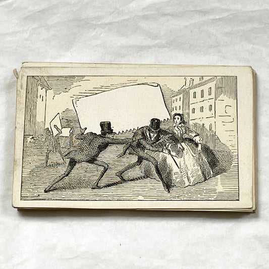 Late 19th - Antique Fancy Card - Custom Advertising - Victorian Era Street Scene - Blank Space for Personalization