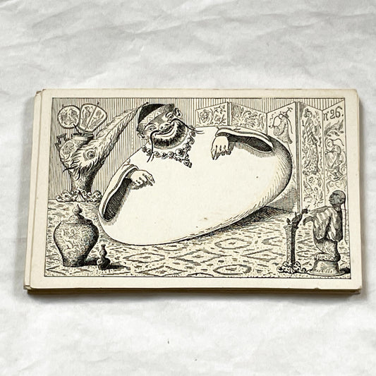 Late 19th - Humorous Orientalist Trade Card - Blank Belly Design for Custom Message - Antique Advertising Card - Whimsical Collectible