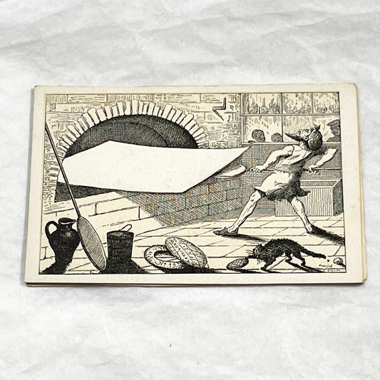 Late 19th - Vintage Trade Card Featuring Baker with Oven and Cat - Customizable Shop Advertisement - Antique French Ephemera